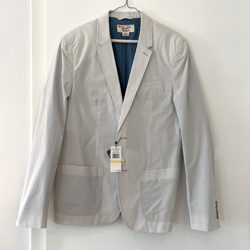 Original Penguin Light Grey Striped Blazer
